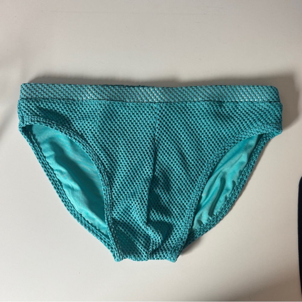 ASOS Turquoise Knit Design Swim Briefs
